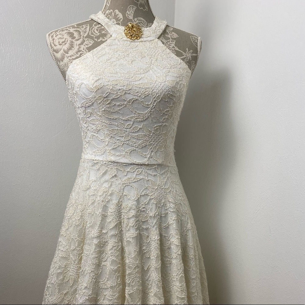 Sparkling/Shimmering B. Darlin Cream Dress. Sz 1/2